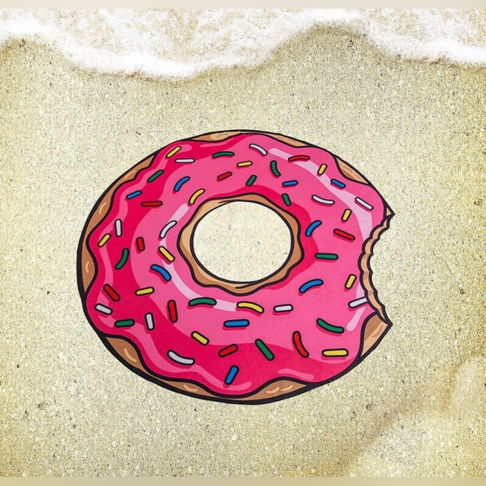 Big Mouth Inc. Giant Oversized Beach Blanket. Frosted Donut. NWT. - Picture 2 of 4